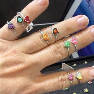 Heart-Shaped Opal Rings
